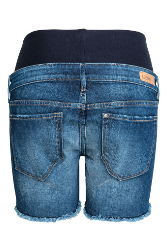 Шорты для беременных H&M однотонные синие джинсовые