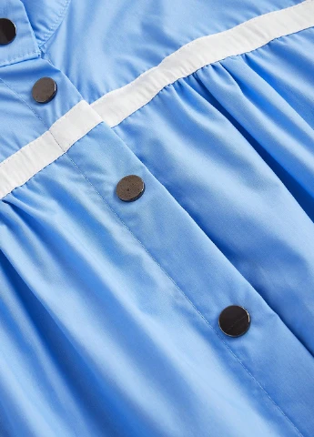 Голубое кэжуал платье рубашка SHEIN однотонное