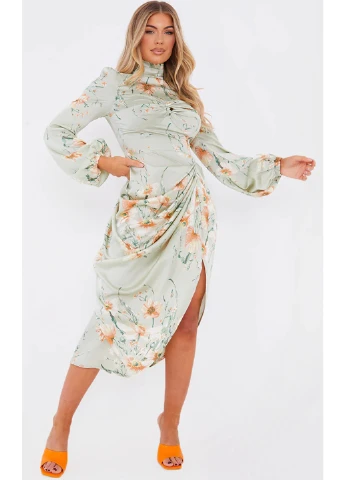 М'ятна кежуал сукня PrettyLittleThing з квітковим принтом