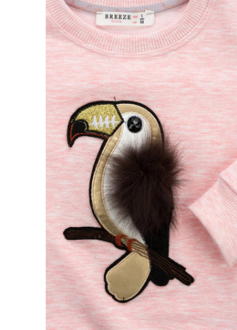 Персиковый демисезонный костюм десткий с попугаем (10575-98g-peach) Breeze