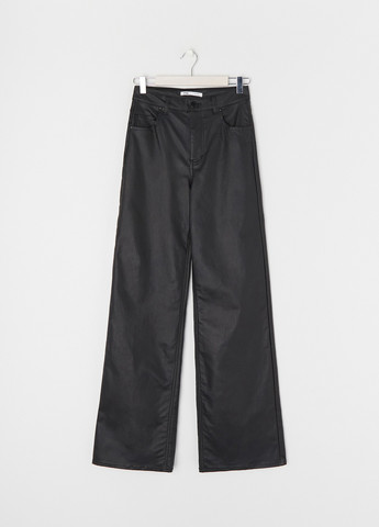 Черные кэжуал демисезонные прямые брюки Sinsay