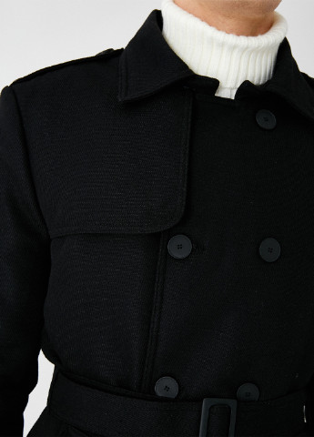 Черное демисезонное Пальто двубортное KOTON