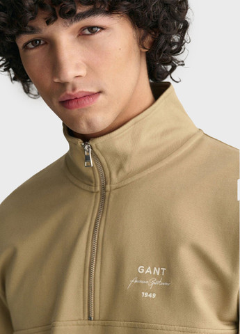 Світшот Gant - Прямий крій логотип бежевий кежуал бавовна, трикотаж - (293970803)