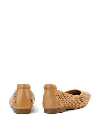 Женские балетки Le'BERDES | светло-коричневые однотонные перфорация натуральная кожа (322088008)