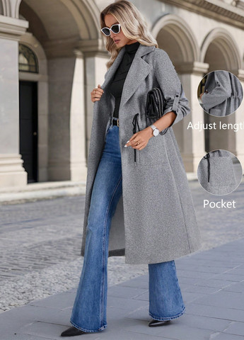 Сіре демісезонне Пальто SHEIN