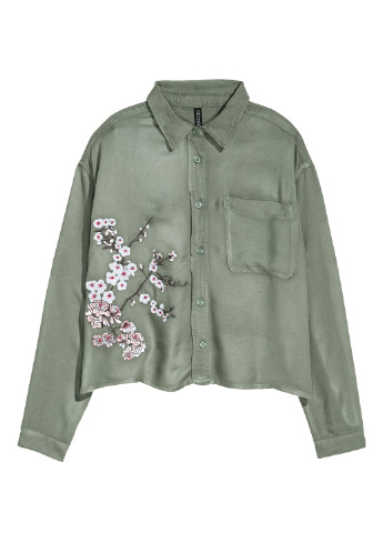 Бледно-зеленая демисезонная блуза H&M