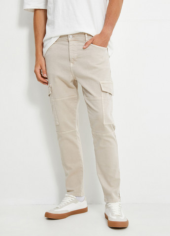 Бежевые кэжуал демисезонные зауженные, карго брюки KOTON