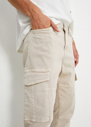 Бежевые кэжуал демисезонные зауженные, карго брюки KOTON