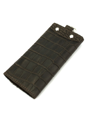 Подарочный набор №25: Обложка на ежедневник + обложка на паспорт + ключница (коричневый крокодил) HandyCover однотонный коричневый
