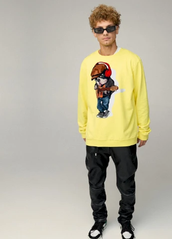 Желтый свитшот мужской oversize /no flis/ YAPPI (252258992)