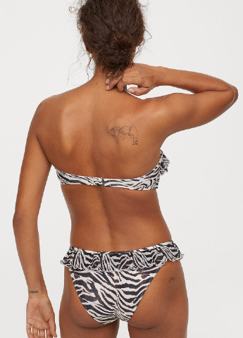 Купальный лиф H&M бандо зебра комбинированный пляжный полиэстер