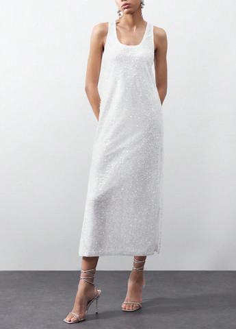 Білий кежуал сукня сукня-майка SHEIN однотонна