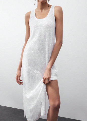 Білий кежуал сукня сукня-майка SHEIN однотонна