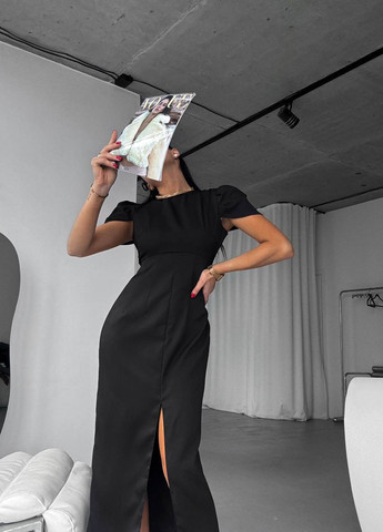 Черное кэжуал платье футляр No Brand однотонное