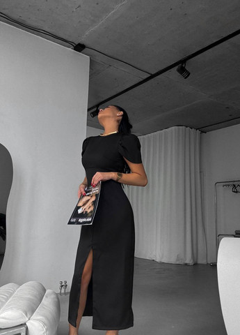 Черное кэжуал платье футляр No Brand однотонное