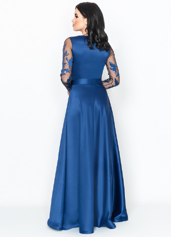 Темно-синее вечернее платье Seam фактурное