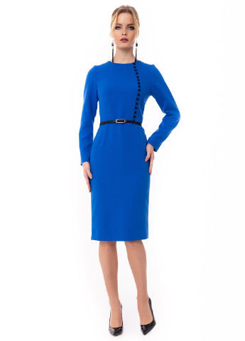 Светло-синее коктейльное платье футляр Iren Klairie однотонное
