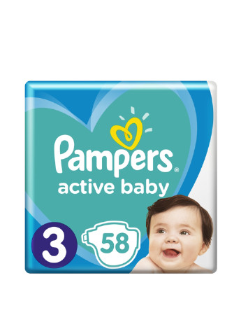 Подгузники Active Baby 3 (6-10 кг), (58 шт.) Pampers (130948216)