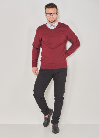Бордовый демисезонный пуловер пуловер Stendo