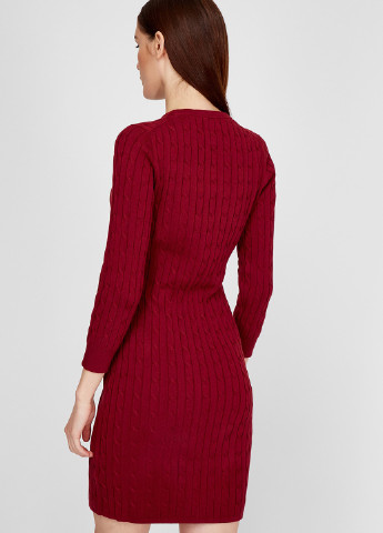 Бордовое кэжуал платье платье-свитер Gant однотонное