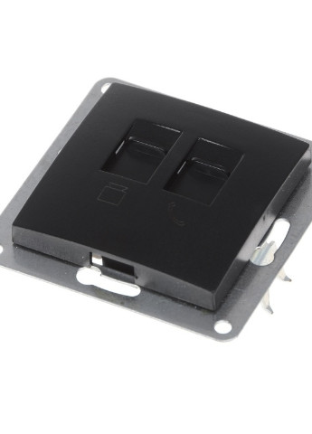 Розетка черная NB-1TF+1PC bk Brille (253967252)