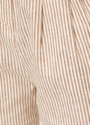 Бежевые кэжуал летние зауженные, укороченные брюки KOTON