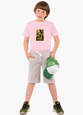 Рожева демісезонна футболка дитяча пубг пабг (pubg) (9224-1179) MobiPrint