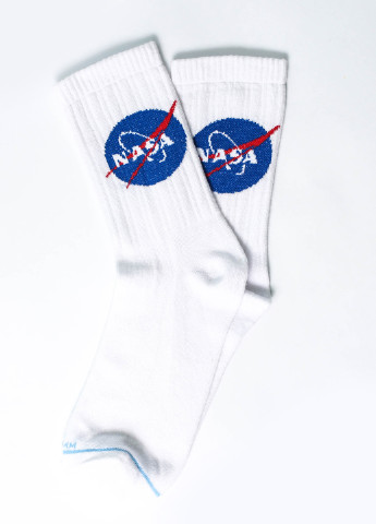 Чоловічі шкарпетки Premium NASA білі LOMM білі повсякденні