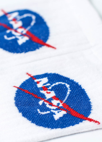 Чоловічі шкарпетки Premium NASA білі LOMM білі повсякденні