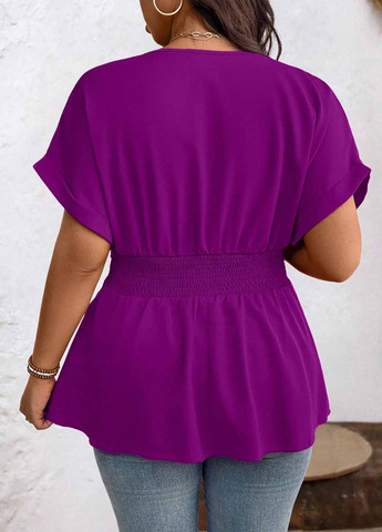 Фиолетовая блуза с баской SHEIN