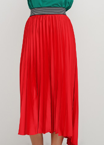 Красная кэжуал однотонная юбка Jhiva плиссе