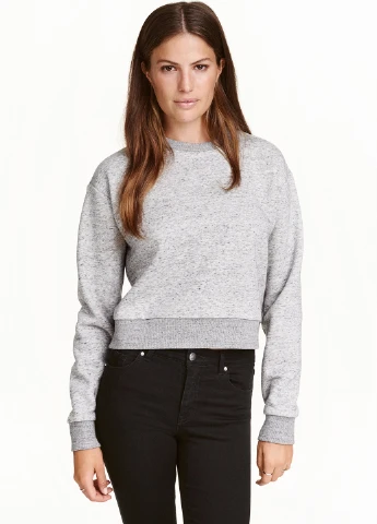 Сірий світшот H&M меланж (143224688)