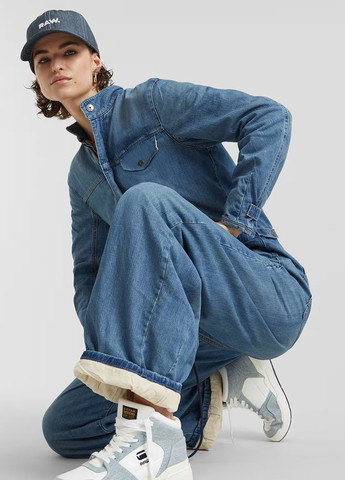 Комбінезон G-Star Raw комбінезон-брюки однотонний синій джинсовий бавовна, джинс