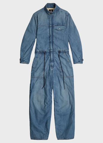 Комбінезон G-Star Raw комбінезон-брюки однотонний синій джинсовий бавовна, джинс