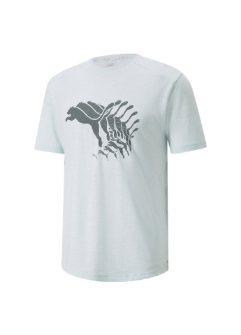 Синяя футболка logo short sleeve men's running tee Puma