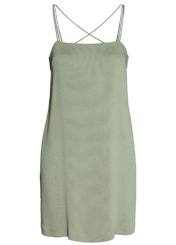 Серо-зеленое кэжуал платье платье-майка H&M однотонное