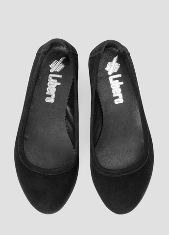 Жіночі балетки Libero | чорні однотонні без декору натуральна замша (303293074)