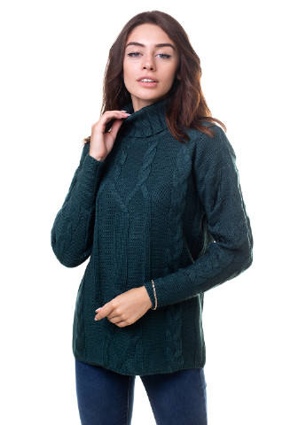Бутылочный зеленый зимний свитер Bakhur