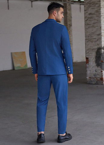 Синий демисезонный костюм (пиджак, брюки) брючный SHEIN