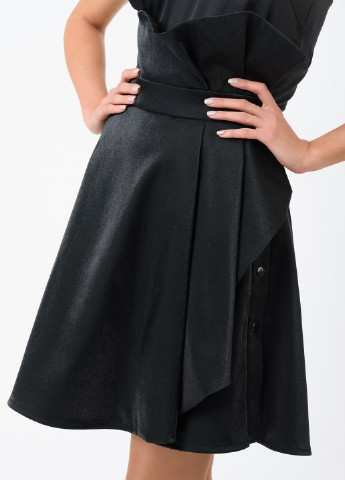 Черная кэжуал однотонная юбка RicaMare а-силуэта (трапеция)