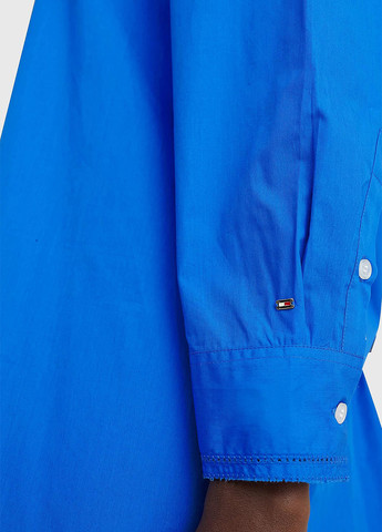 Синее кэжуал платье рубашка Tommy Hilfiger однотонное