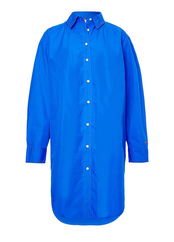 Синее кэжуал платье рубашка Tommy Hilfiger однотонное
