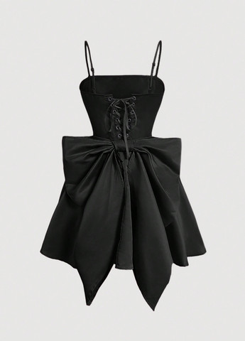 Чорна кежуал сукня кльош SHEIN однотонна