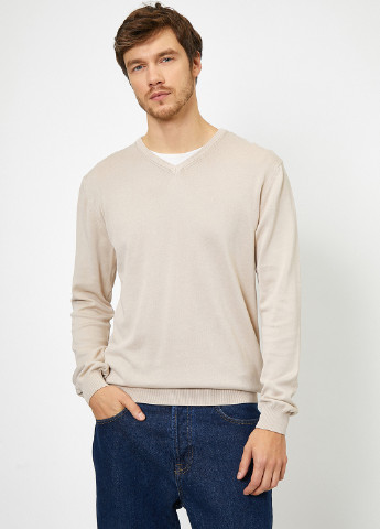 Бежевый демисезонный пуловер пуловер KOTON