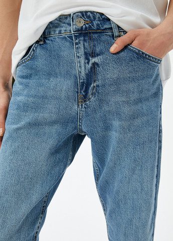 Темно-голубые демисезонные прямые джинсы KOTON