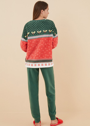 Зеленая зимняя пижама (свитшот, брюки) Women'secret