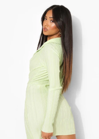 Зеленое повседневный платье Boohoo однотонное