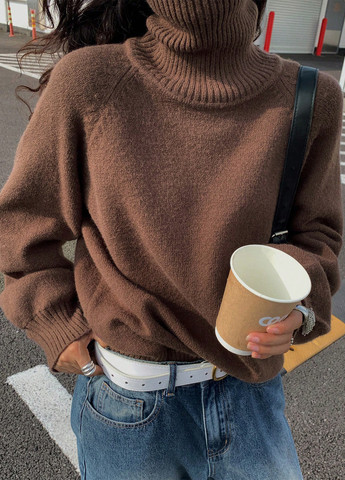 Коричневий зимовий светр SHEIN