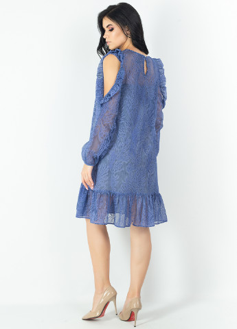 Светло-синее кэжуал платье Seam фактурное