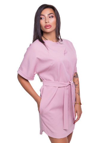Светло-розовое кэжуал платье Luzana однотонное